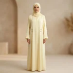 Classic Button Detail Abaya With Matching Hijab